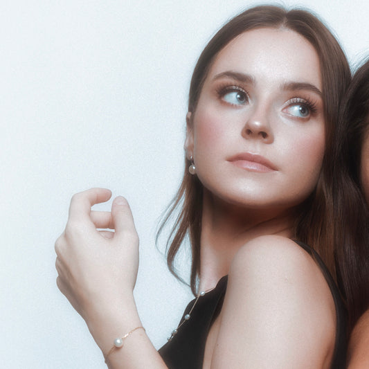 Wave Gold Pearl Earrings