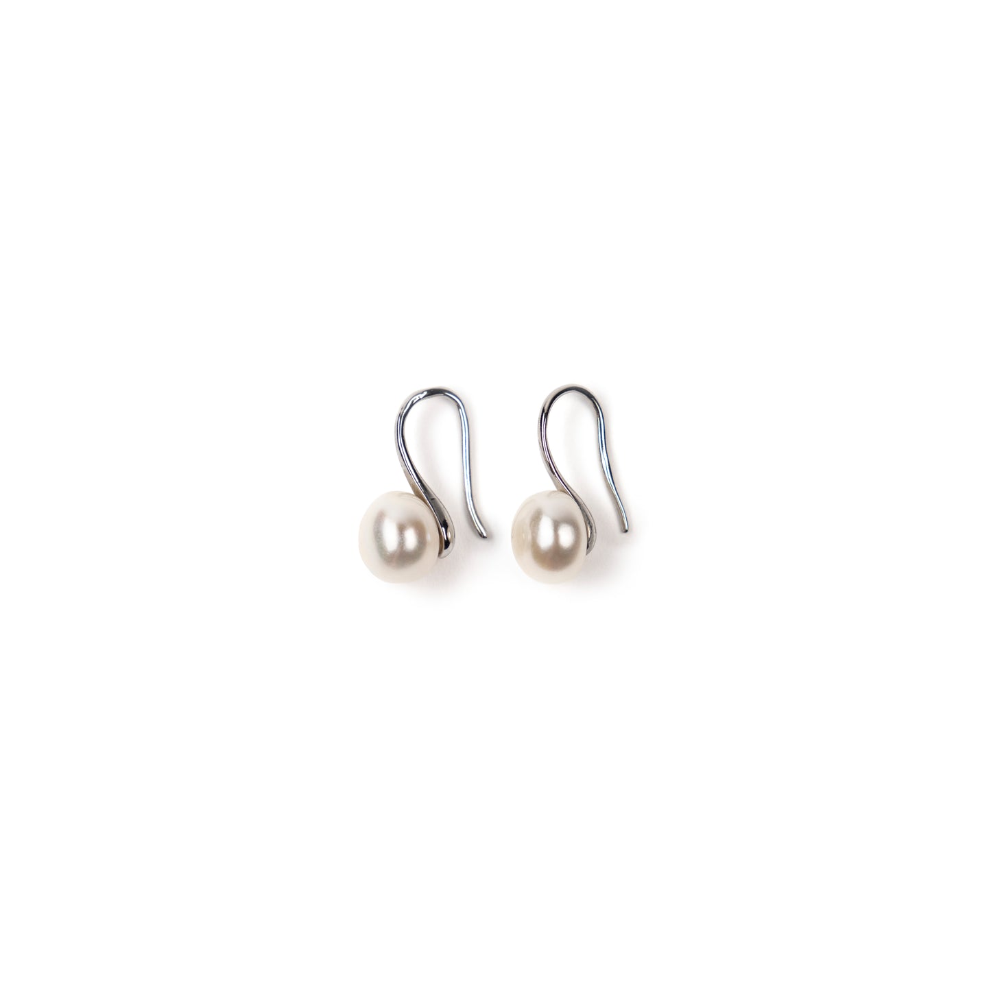Wave Silver Pearl Earrings