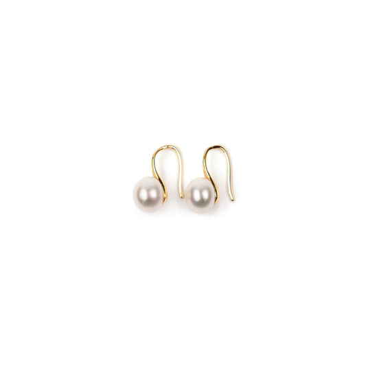 Wave Gold Pearl Earrings