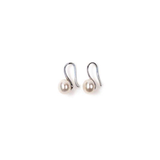 Wave Silver Pearl Earrings